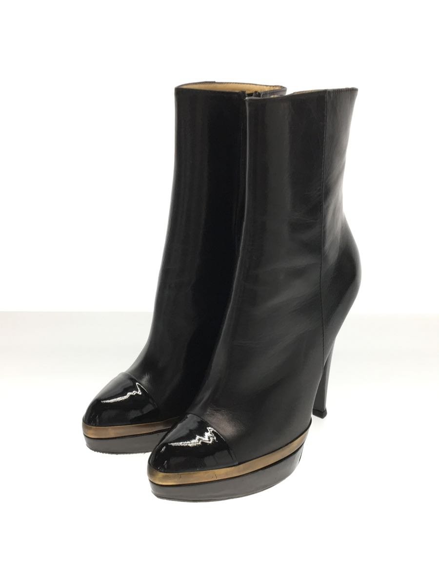 YVES SAINT LAURENT* short boots /34.5/BLK/ leather 