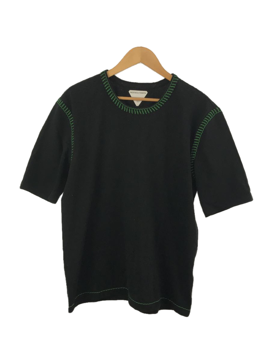 BOTTEGA VENETA◆21SS/ブランケットステッチTシャツ/Tシャツ/L/コットン/ブラック