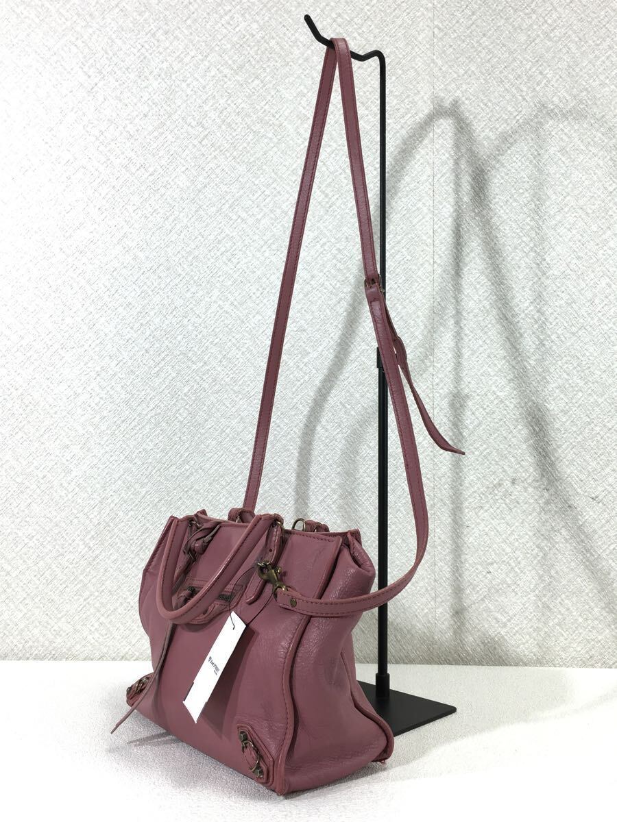 BALENCIAGA◆ショルダーバッグ/レザー/PNK/無地_画像2