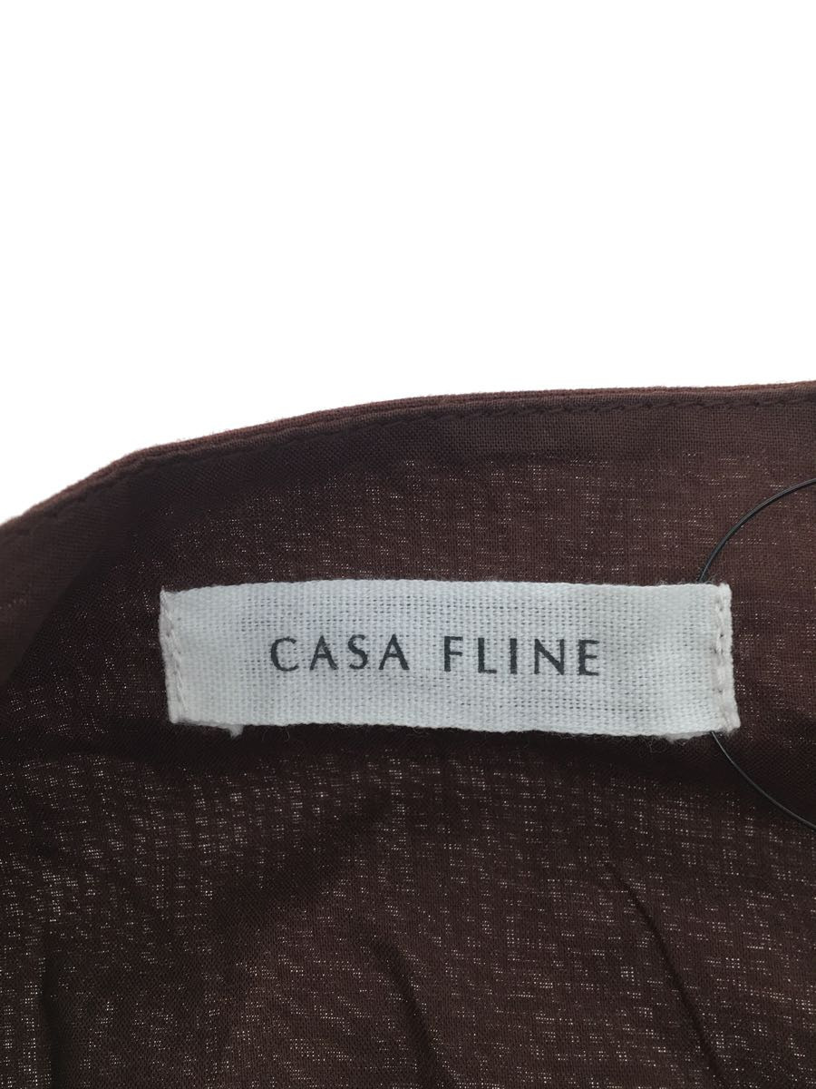 CASA FLINE◆ノースリーブワンピース/FREE/コットン/BRD/無地_画像3