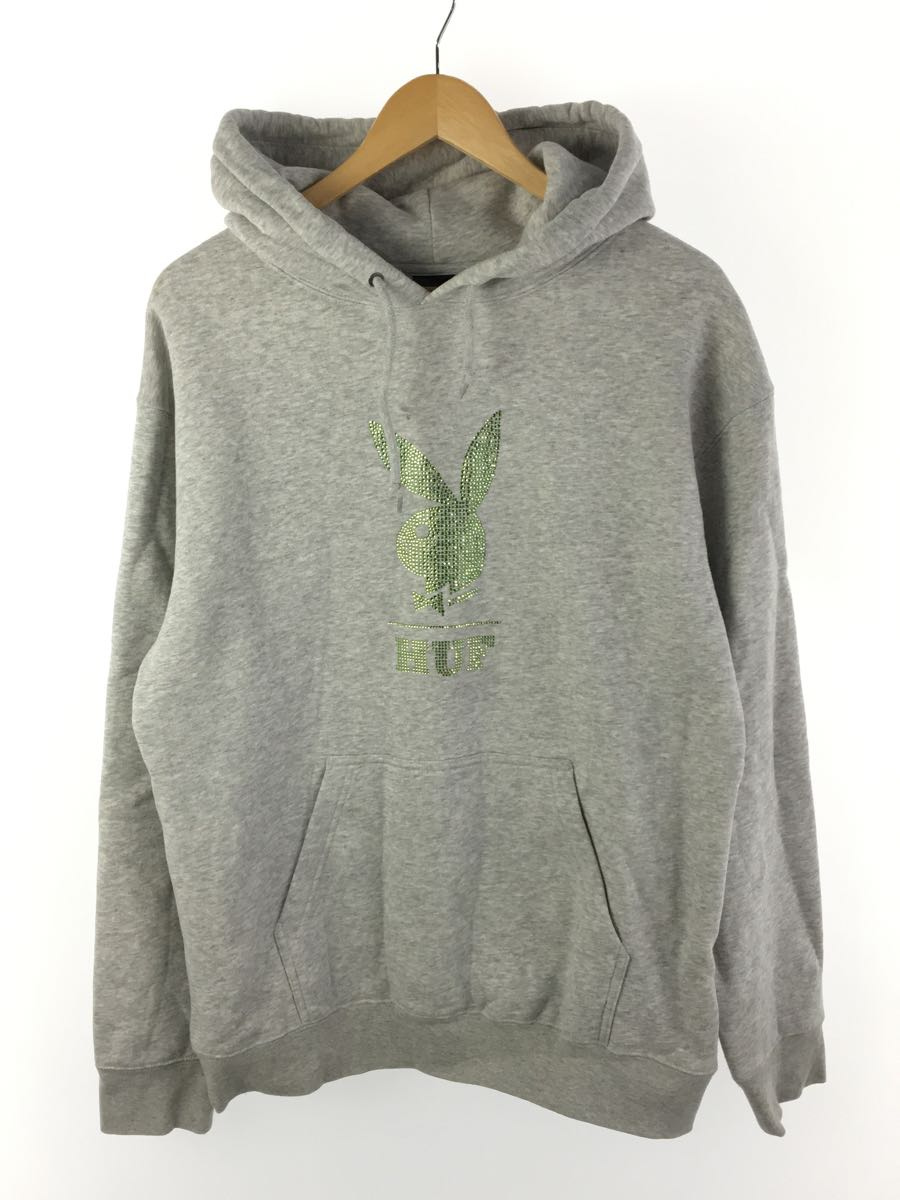 HUF◆パーカー/M/コットン/グレー/PF00508/RHINESTONE P/O HOODIE_画像1