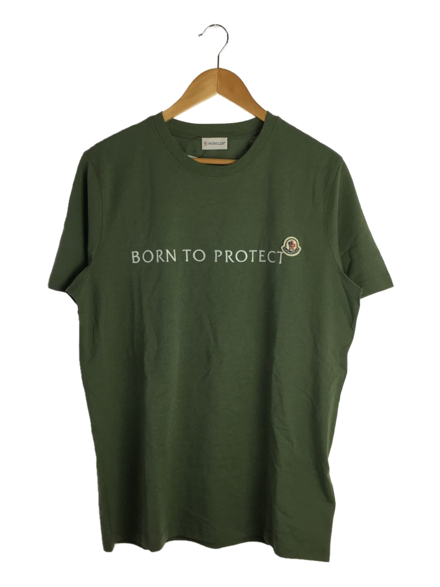 MONCLER◆Tシャツ/M/コットン/KHK/22SS/Born To Protect_画像1