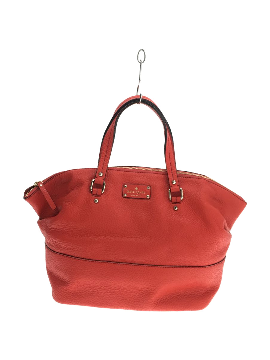 kate spade new york◆トートバッグ/レザー/RED