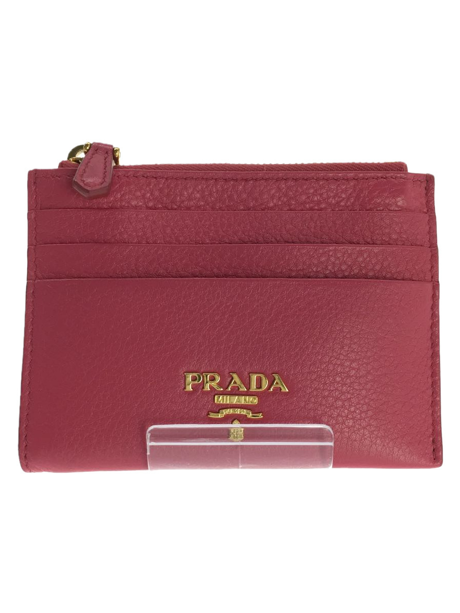 PRADA◆カードケース/牛革/PNK/レディース_画像1