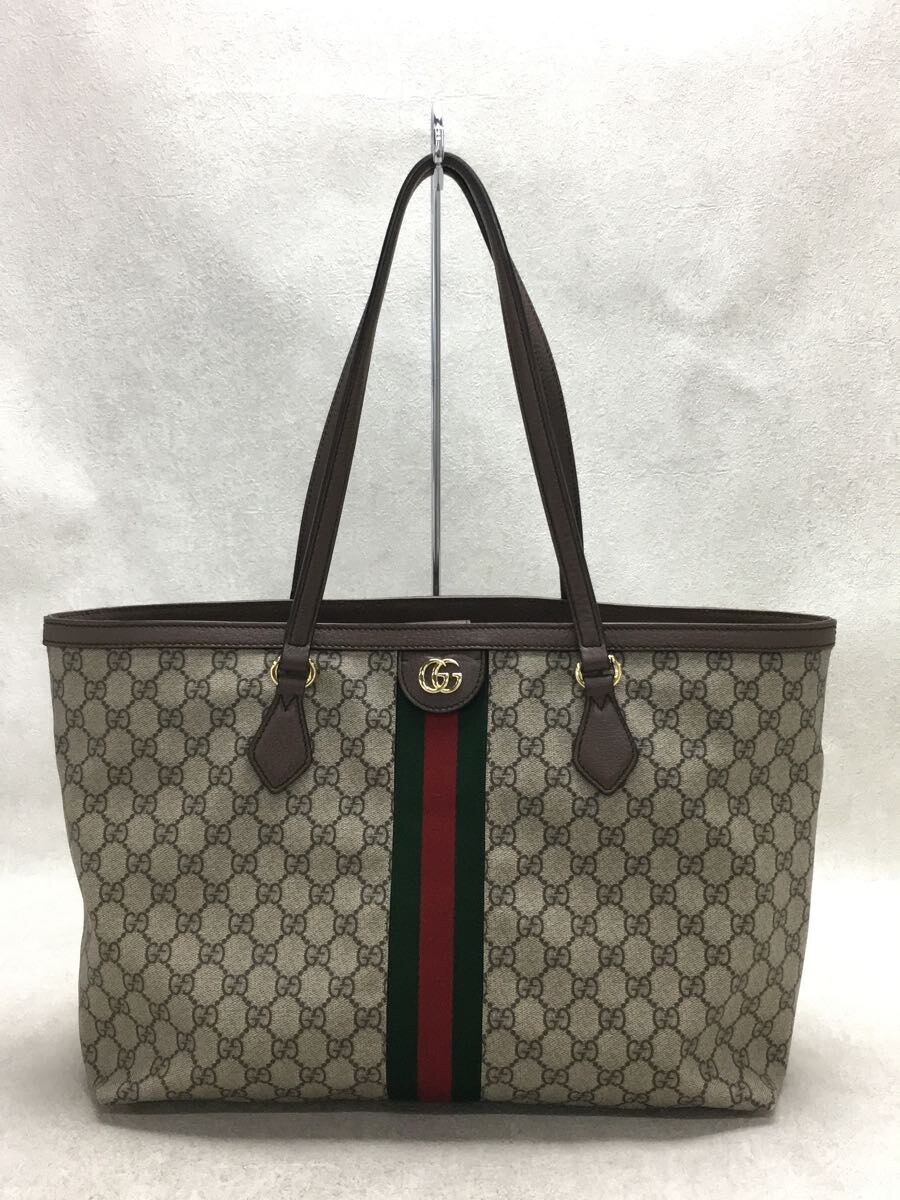 GUCCI◇トートバッグ_オフィディア_GGスプリーム_PVC_ベージュ/PVC/BEG