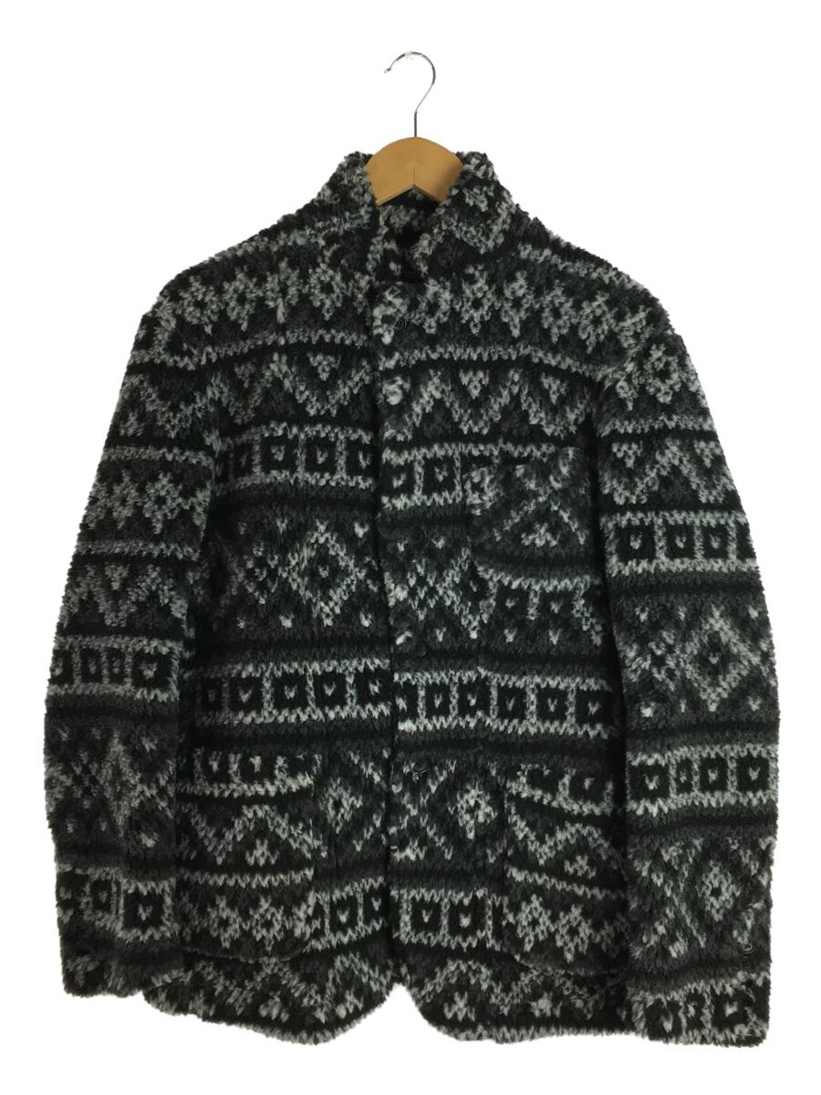 Engineered Garments◆Knit Cardigan-Fair Isle Sweater knit/カーディガン/S/ブラック/総柄