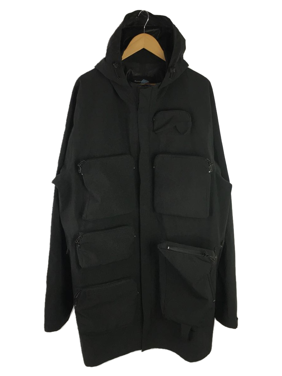 DAYBREAK/3layer waterproof long jacket/マウンテンパーカ/L/ナイロン/BLK