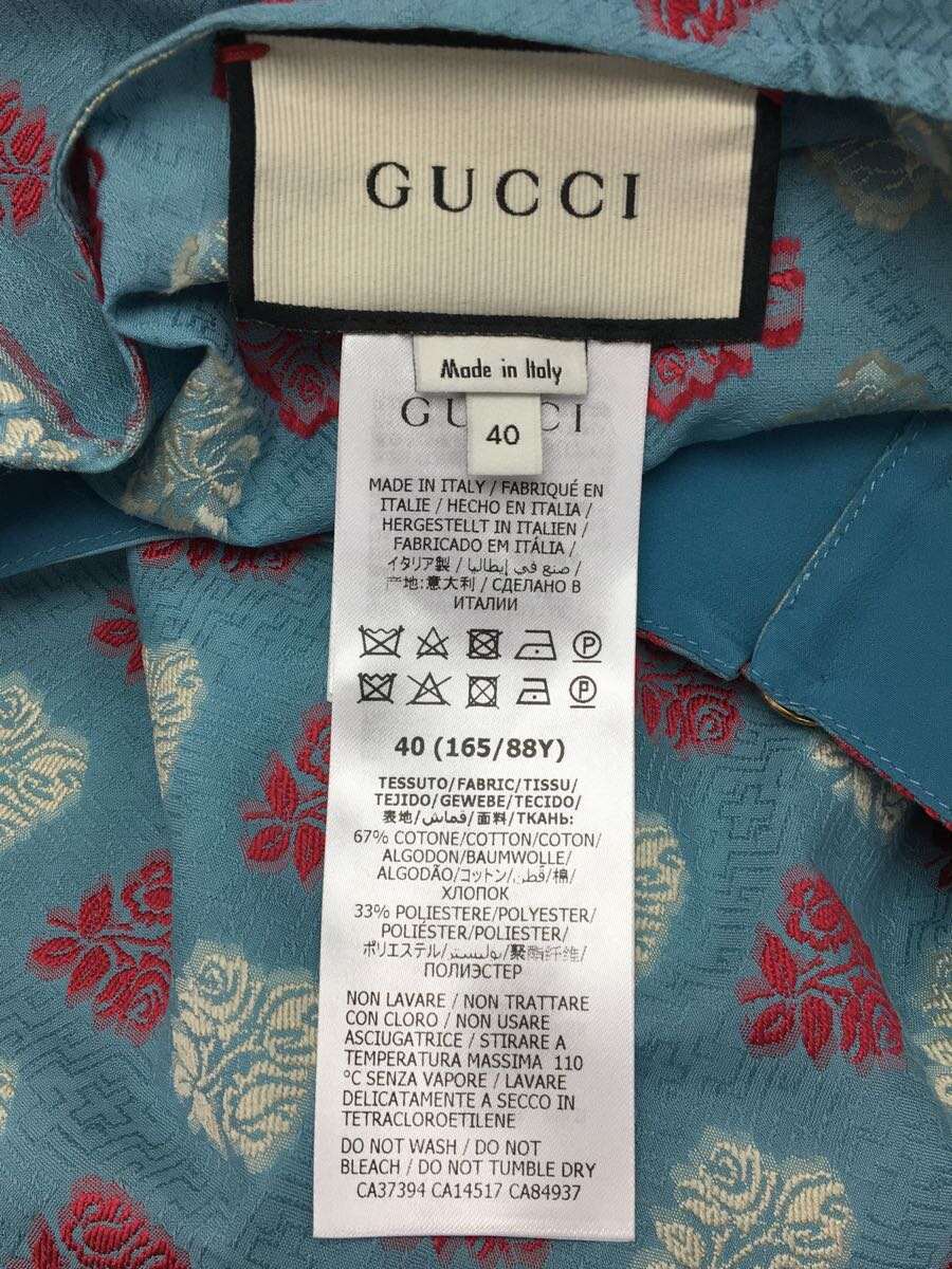 GUCCI◆ワンピース/40/コットン/BLU/無地/627309 ZAD90/グッチ_画像3