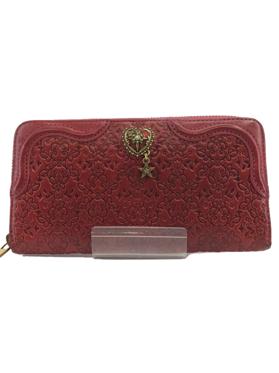 ANNA SUI◆長財布/レザー/RED/レディース