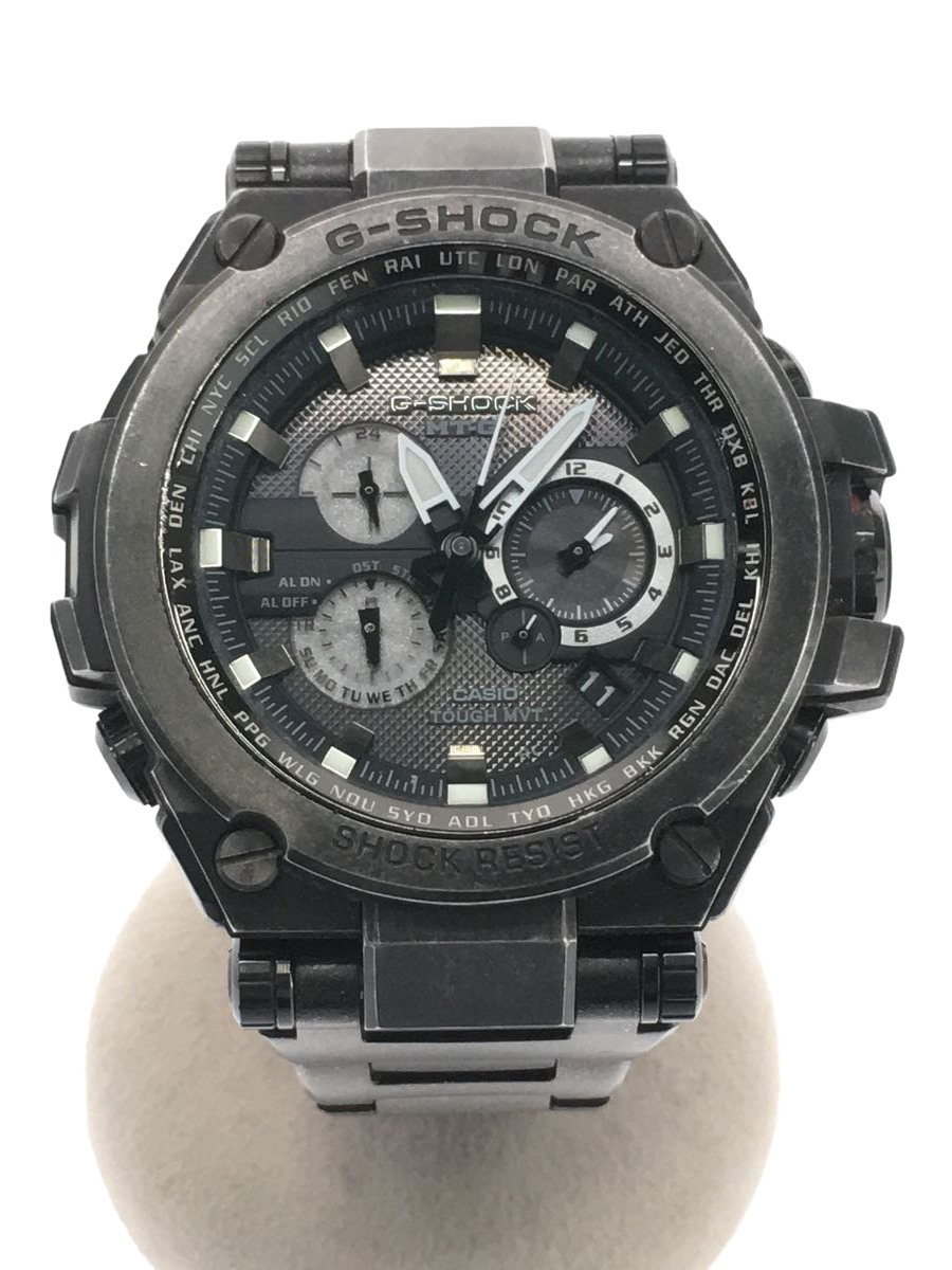 CASIO◇ソーラー腕時計・G-SHOCK/アナログ/ステンレス/BLK/BLK/MTG