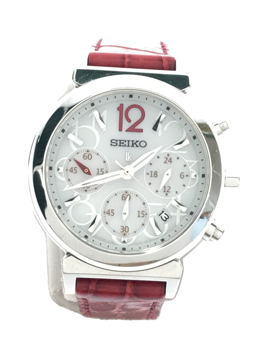 限定特価】 SEIKO◇ソーラー腕時計/アナログ/フェイクレザー/WHT/BRD