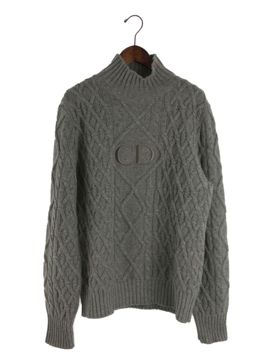 Christian Dior◆Stand Collar Sweater With CD/M/カシミア/グレー/113M616AT183