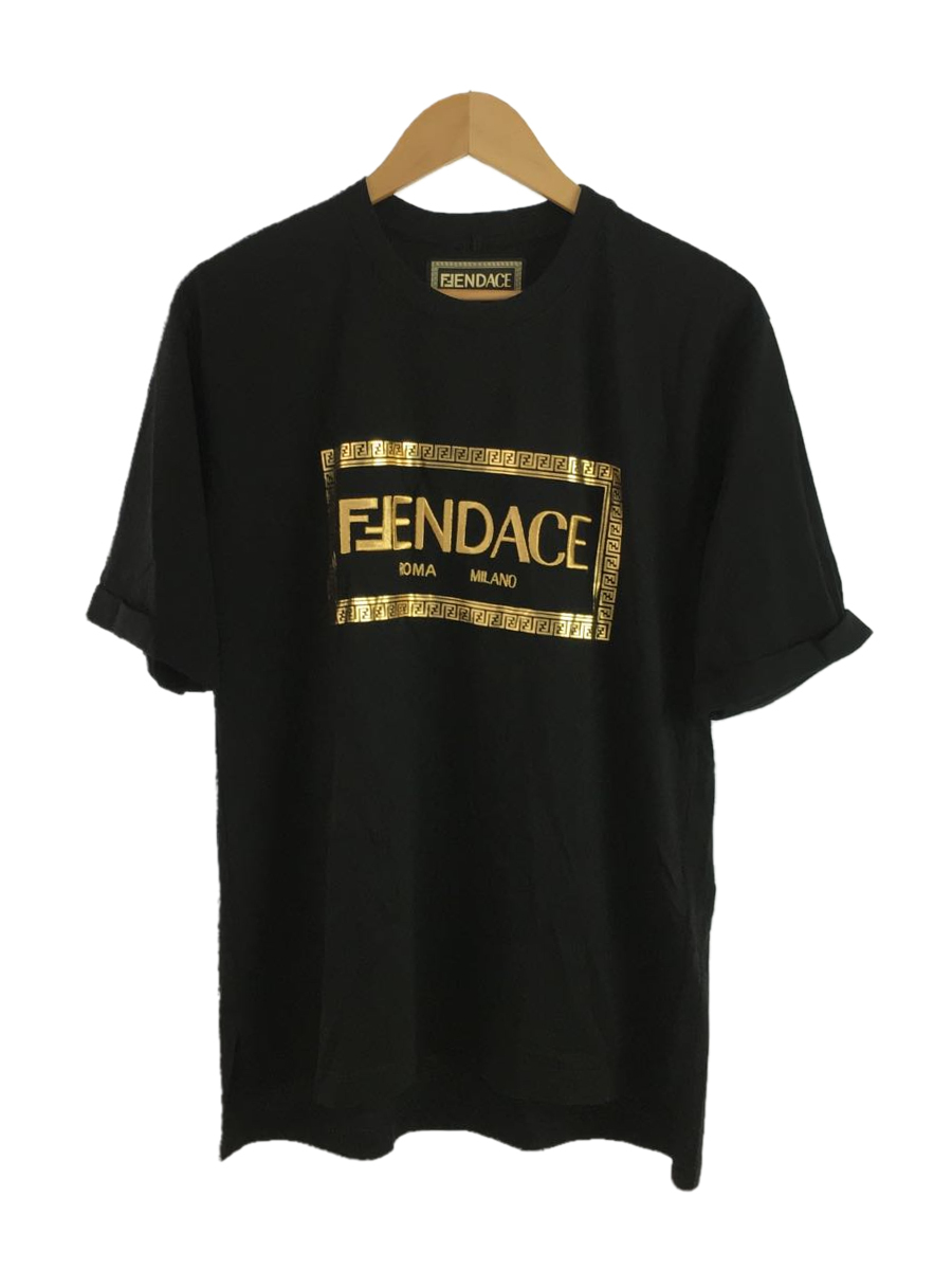 FENDI◇22SS/FENDACE/ロゴTシャツ/S/コットン/BLK/FS7900 AJKL www