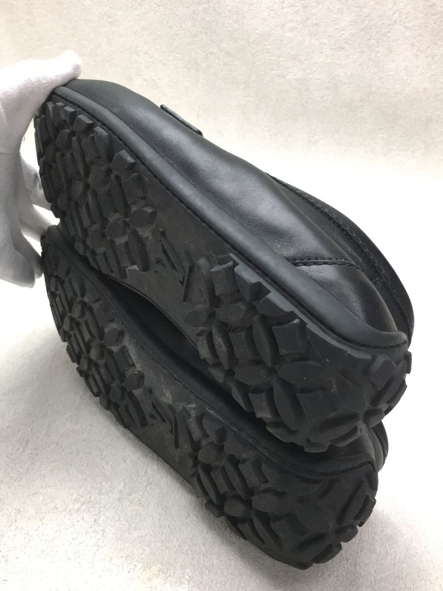 LOUIS VUITTON◆ローファー/ドライビングシューズ/ローファー/モノグラム/UK8/BLK/中古_画像3