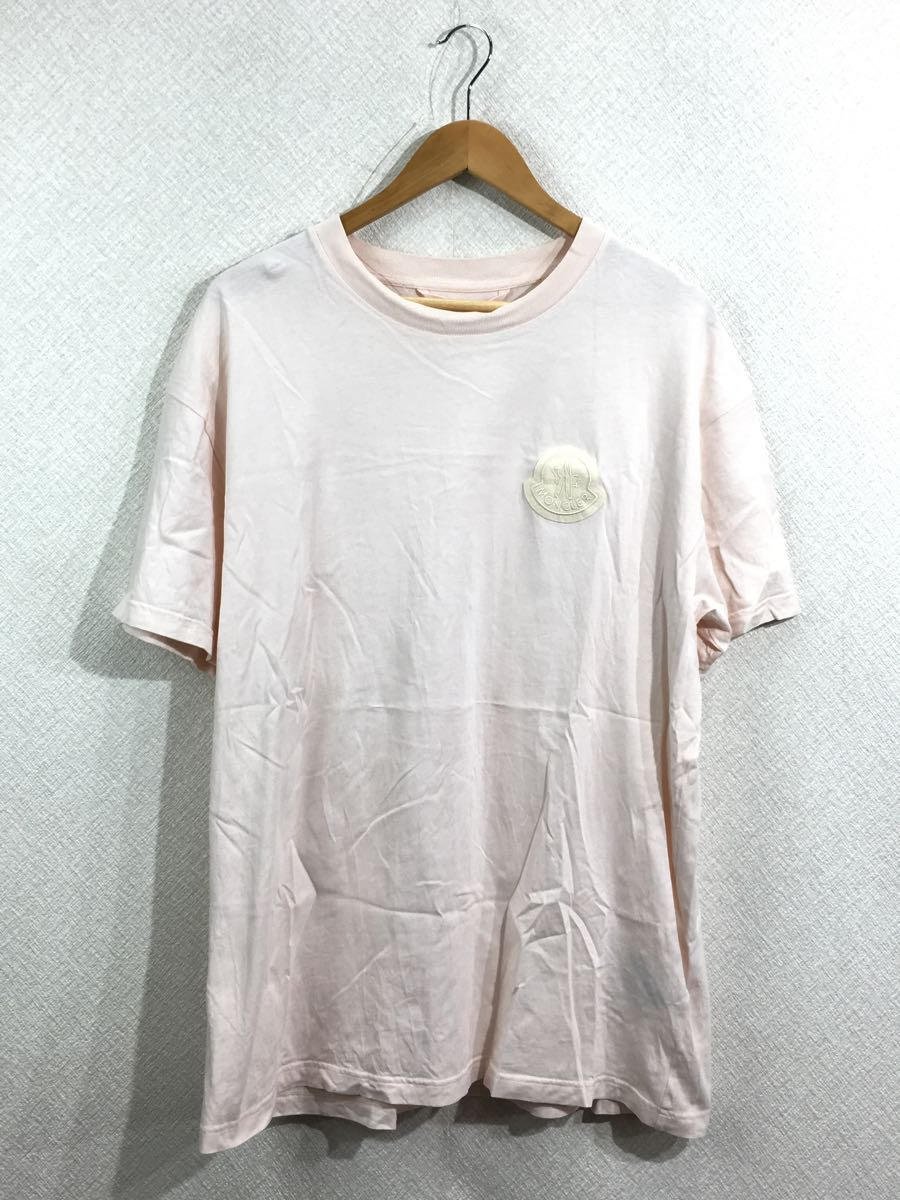 ご予約品】 MONCLER◇Tシャツ/XL/コットン/PNK/ロゴパッチ付き その他