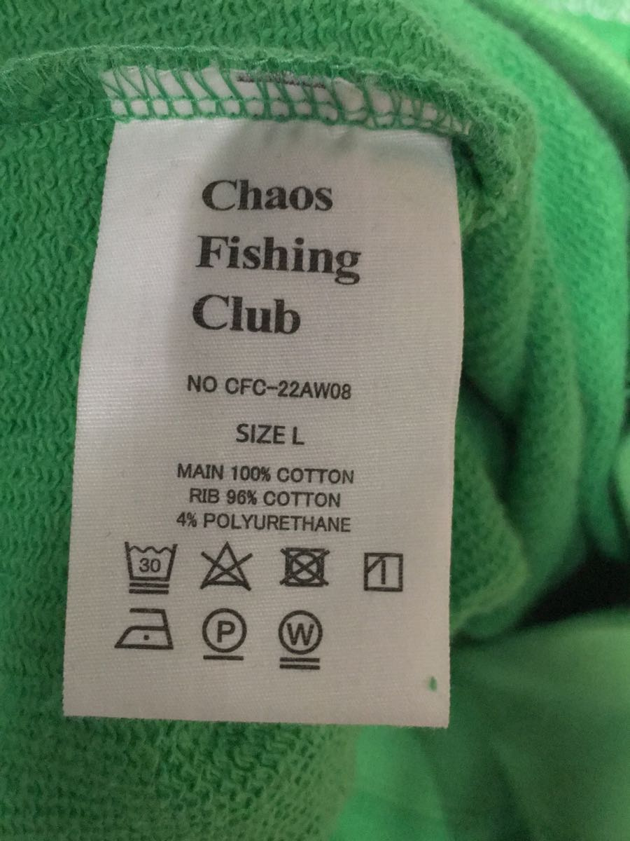 専門ショップ chaos fishing club/パーカー/L/コットン/グリーン/無地