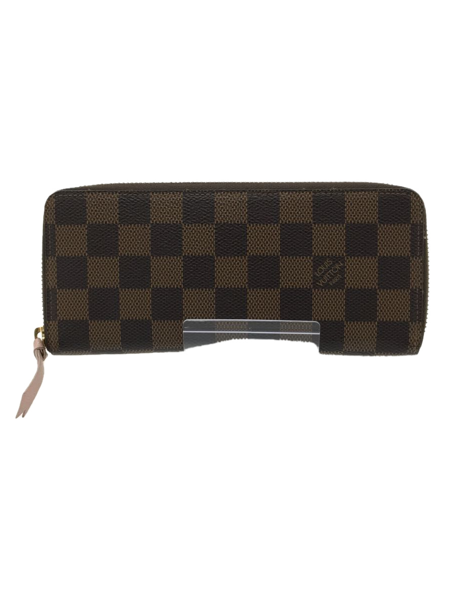 LOUIS VUITTON◆ポルト・フォイユ・クレマンス_ダミエ・エベヌ_BRW/PVC/BRW/茶色/N41626