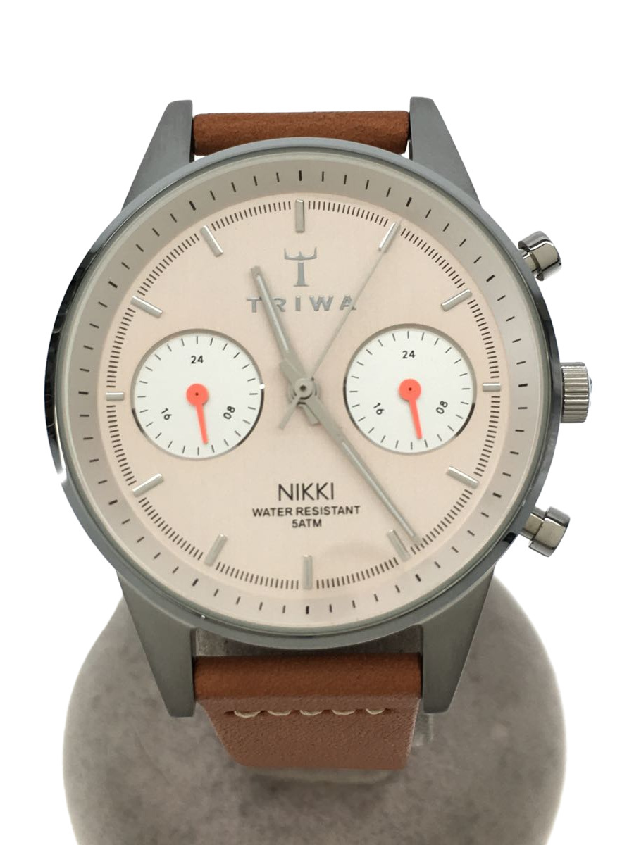 TRIWA* wristwatch / analogue / leather / pink / Brown 