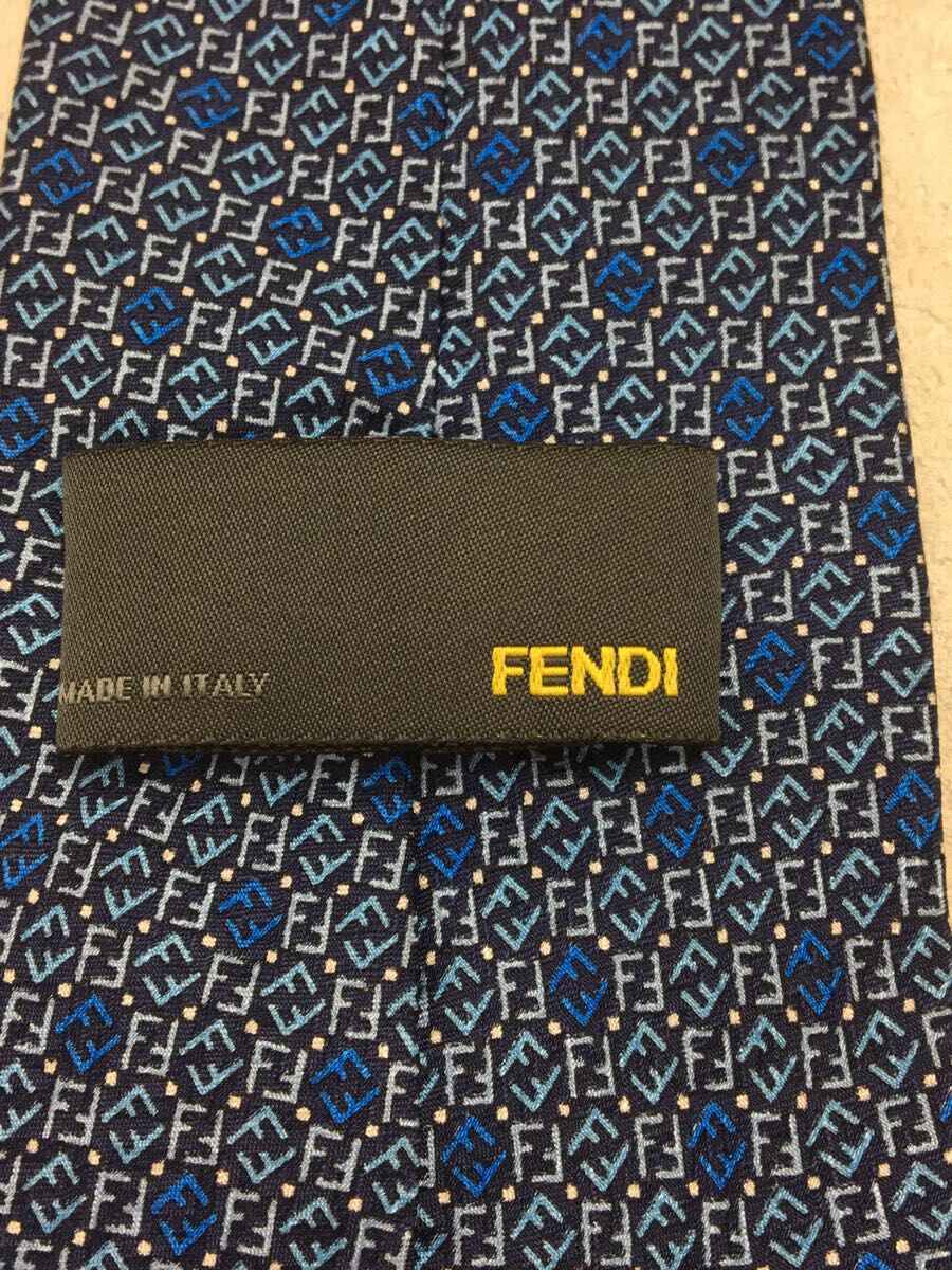 FENDI◆ネクタイ/シルク/BLU/総柄/メンズ_画像3