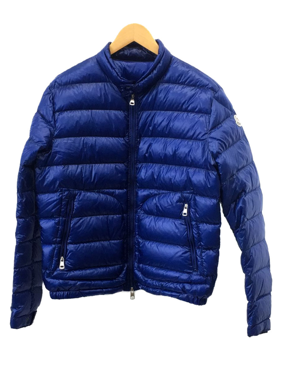 日本未発売】 MONCLER◇ダウンジャケット/2/ナイロン/BLU/無地