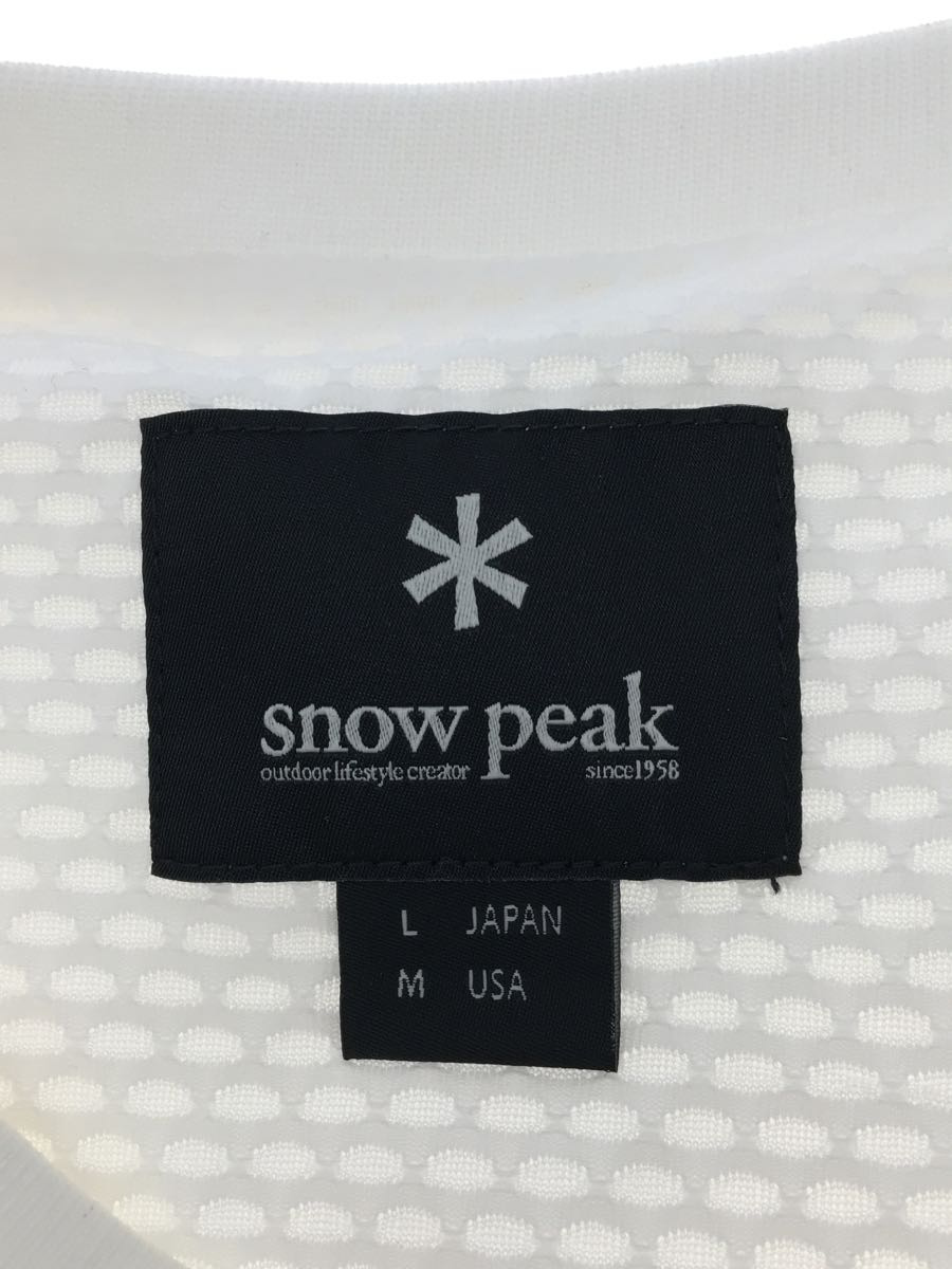 snow peak◆Tシャツ/L/ポリエステル/IVO/無地/メッシュレイヤード/アウトドア/SW-17SU006_画像3