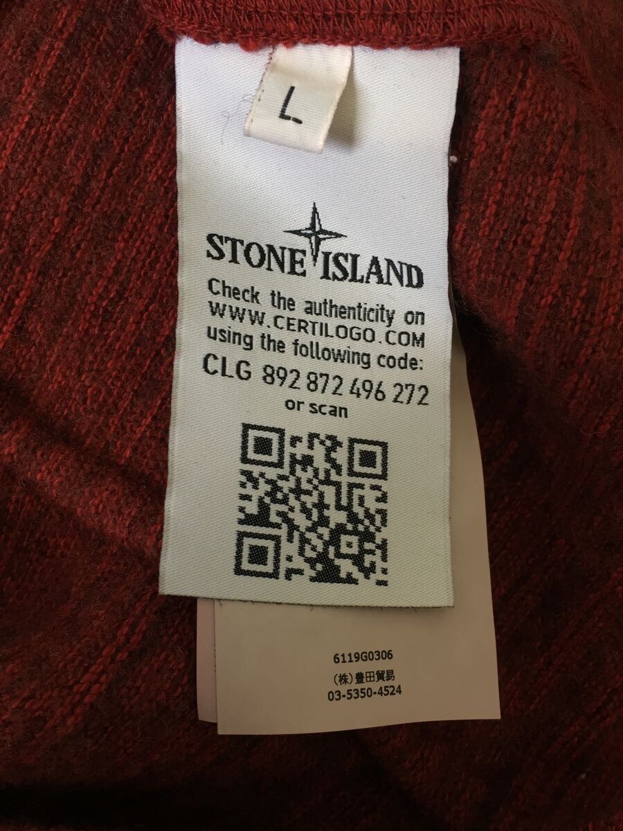 STONE ISLAND◆ベスト/L/ウール/RED/無地/6119G0306_画像4