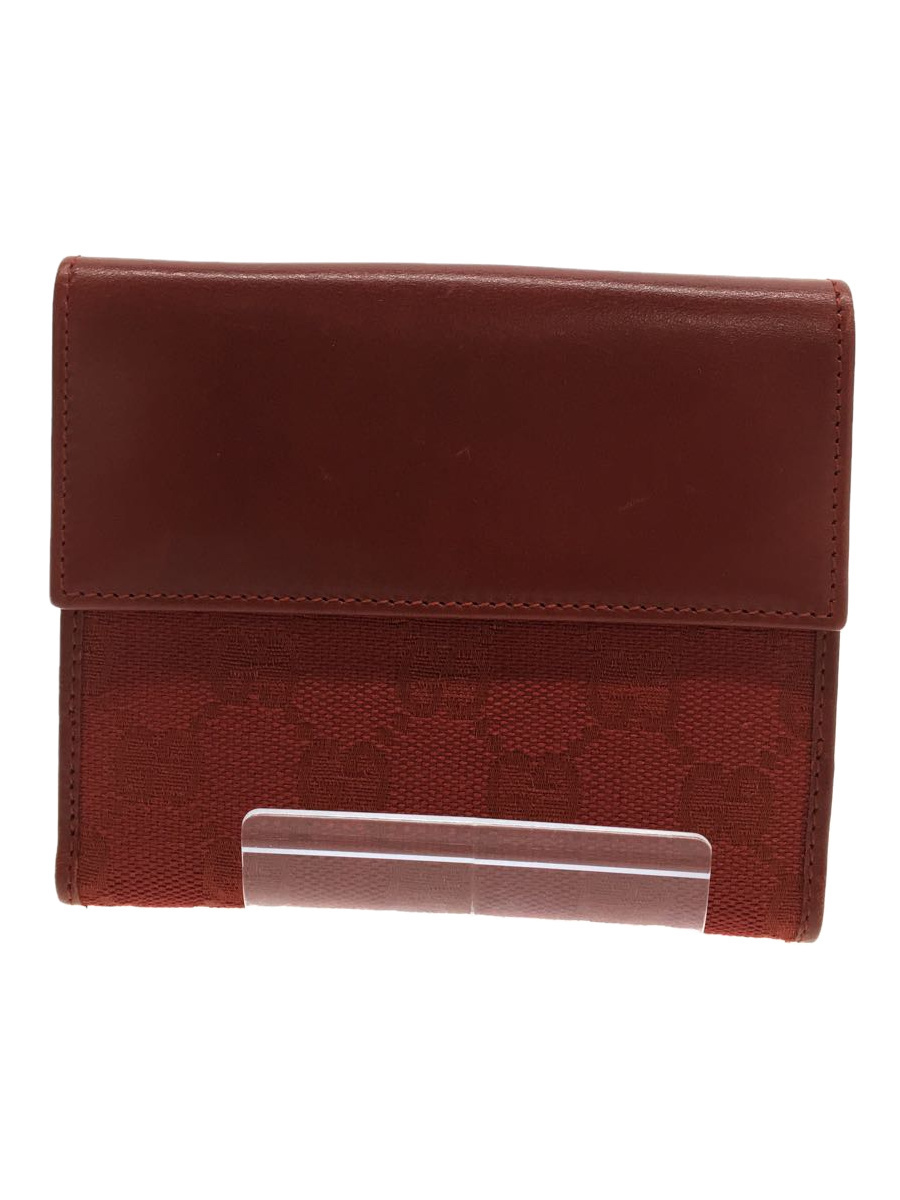 直営店に限定 GUCCI◇2つ折り財布/キャンバス/RED/総柄/レディース