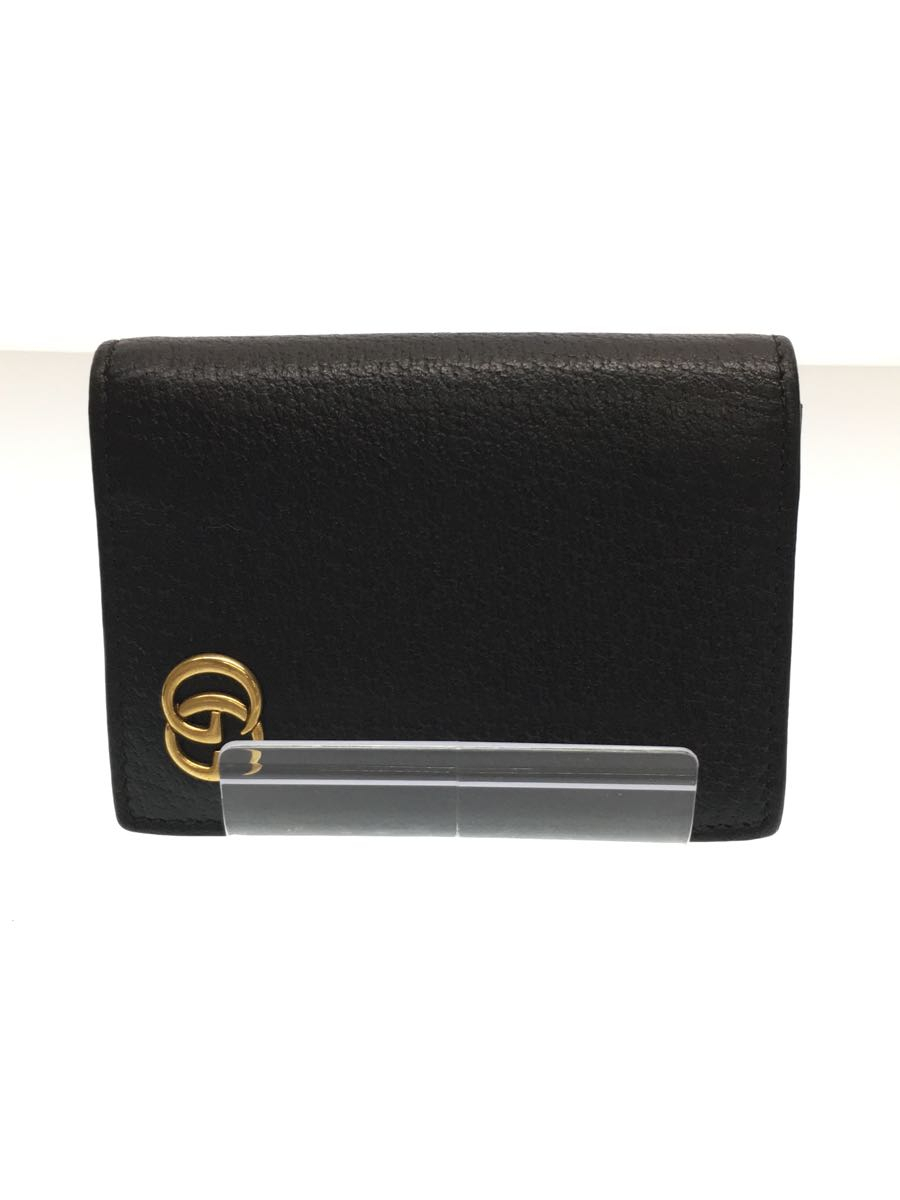 2022公式店舗 GUCCI◇名刺入れ/GGマーモント/2つ折り財布/428737//BLK