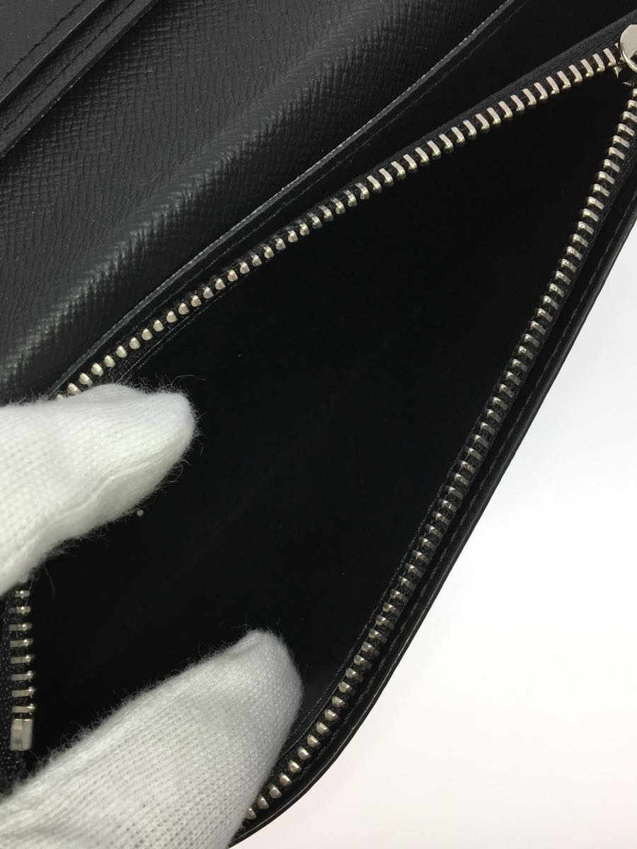 LOUIS VUITTON◇ポルト・フォイユ・ブラザ_タイガ/牛革/BLK/無地