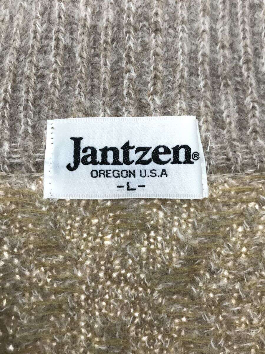Jantzen◆カーディガン(厚手)/L/ウール/ベージュ/D-TK2000/OREGON U.S.A_画像3