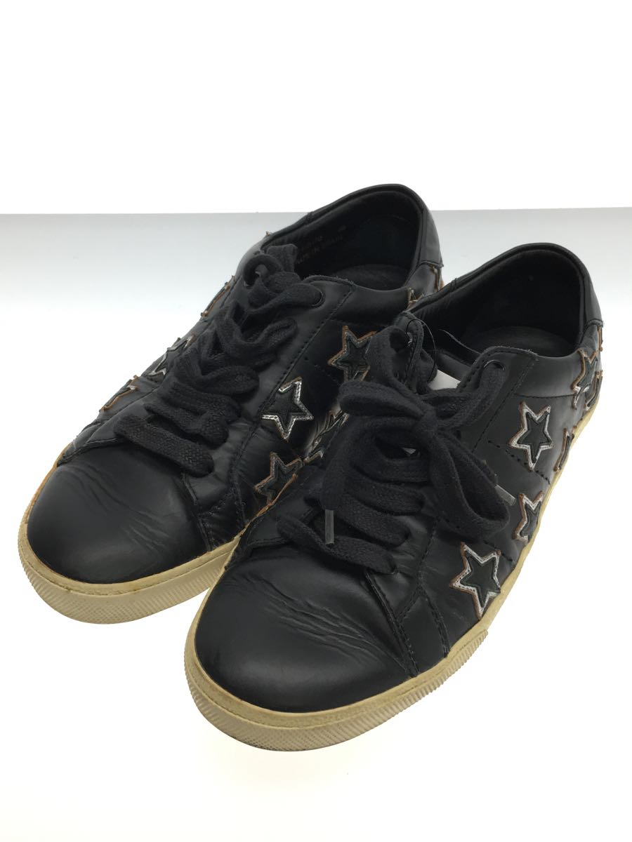 SAINT LAURENT◆ローカットスニーカー/39/BLK/レザー/VU443170_画像2