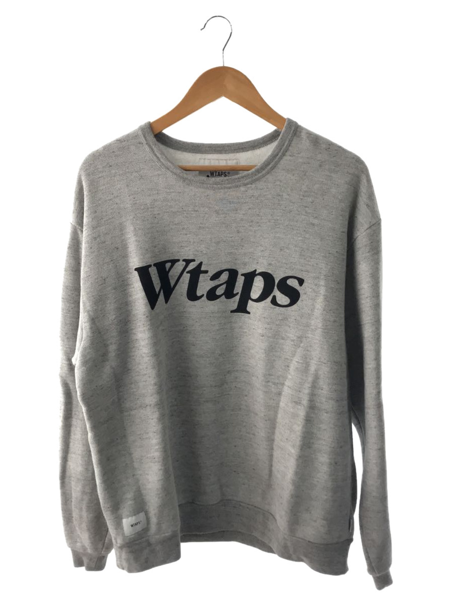 WTAPS◆academy sweater/スウェット/2/コットン/GRY/無地/182ATDT-CSM21
