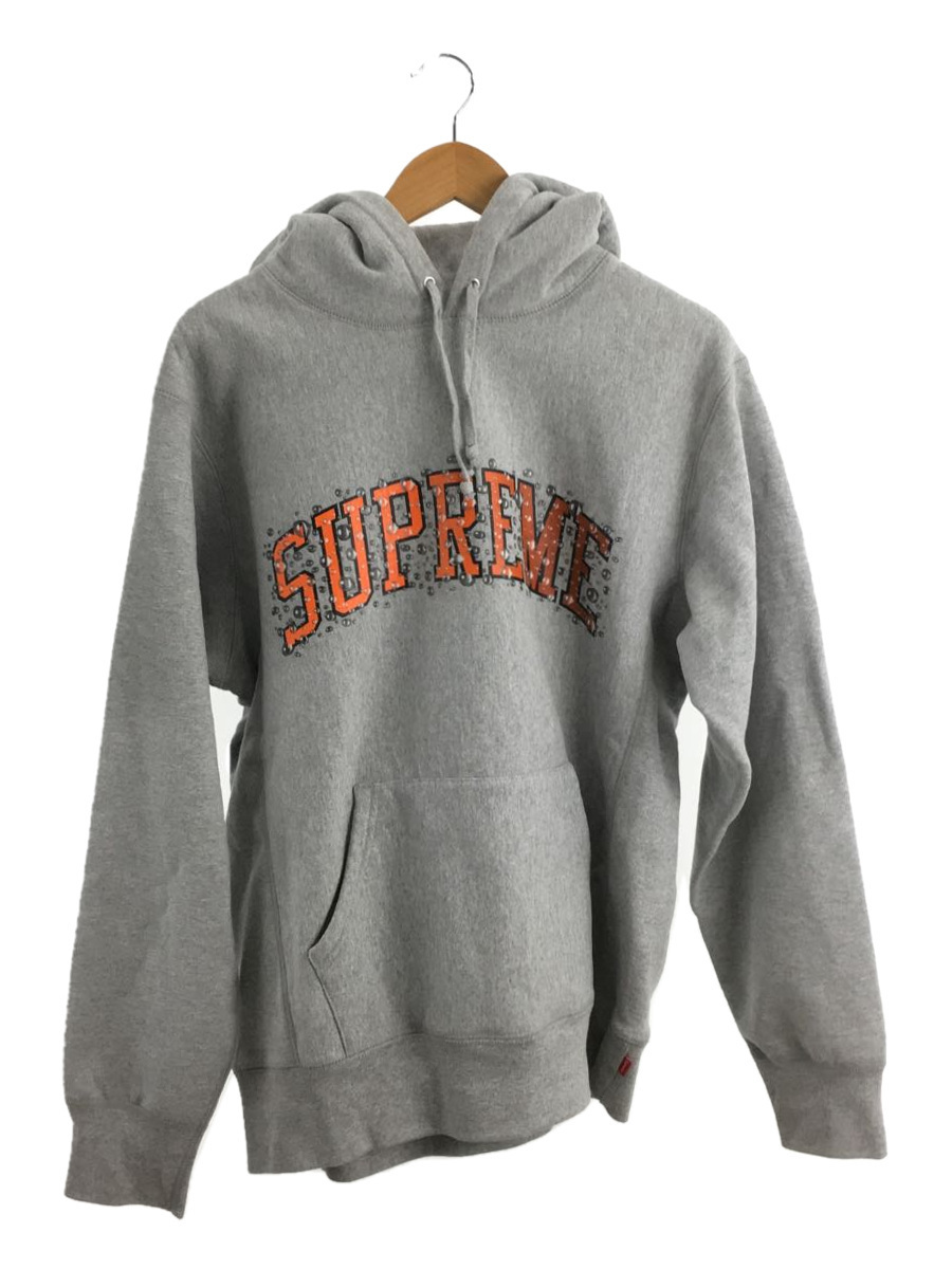 Supreme◆18AW/Water Arc Logo Hooded Sweatshirt/パーカー/L/コットン/グレー