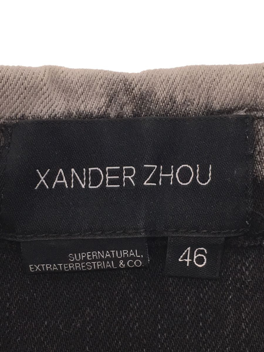 XANDER ZHOU◆半袖シャツ/46/デニム/BLK/21SS/SHORT SLEEVE DENIM SHIRT