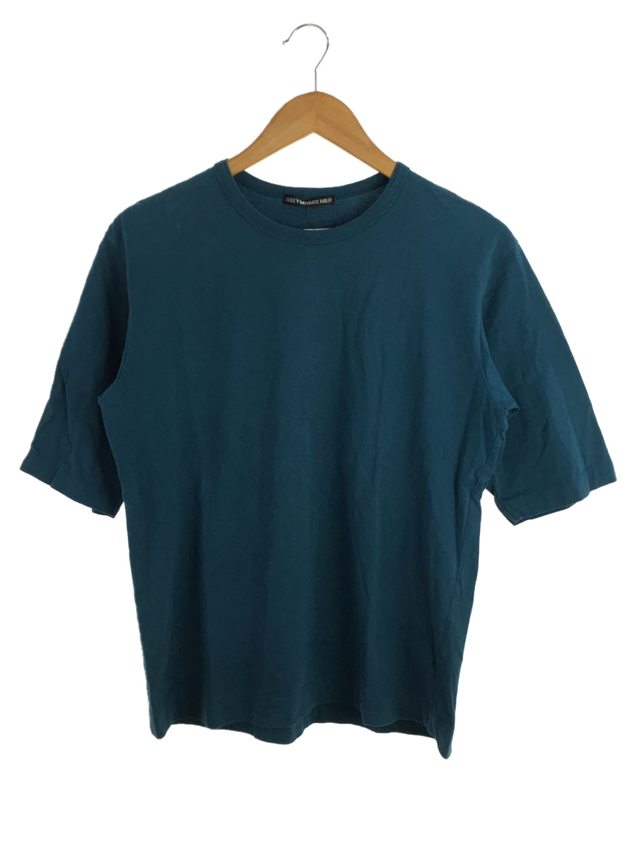 ISSEY MIYAKE MEN◆Tシャツ/1/コットン/BLU/無地/ME03JK931/汚れ有の画像1