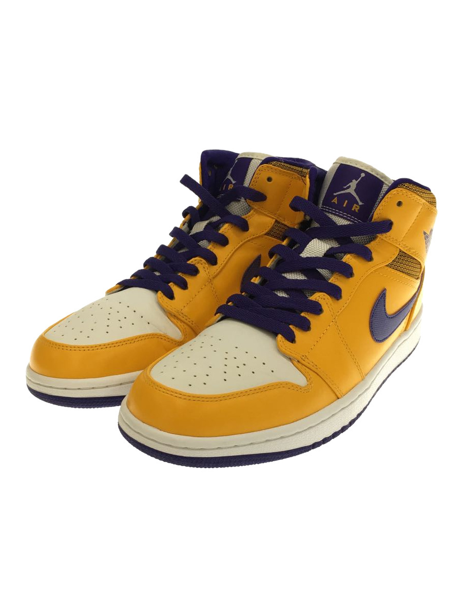 NIKE◆AIR JORDAN 1 MID/エアジョーダンミッド/イエロー/554724-708/27.5cm/YLW_画像2