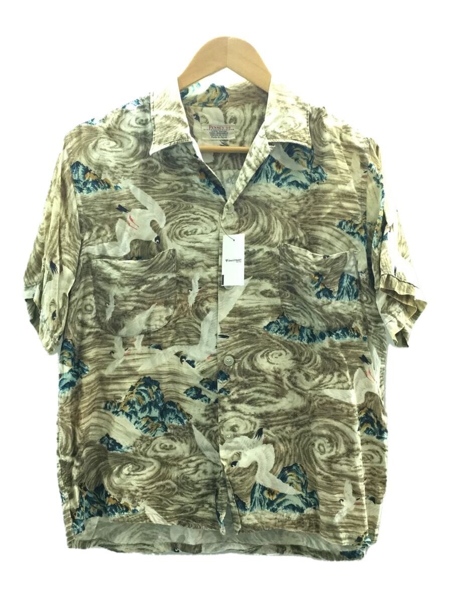 PENNEY’S◆50～60s/鳥和柄/バックヨーク/レーヨンオープンカラーアロハシャツ/日本製/15.5/マルチカラー_画像1