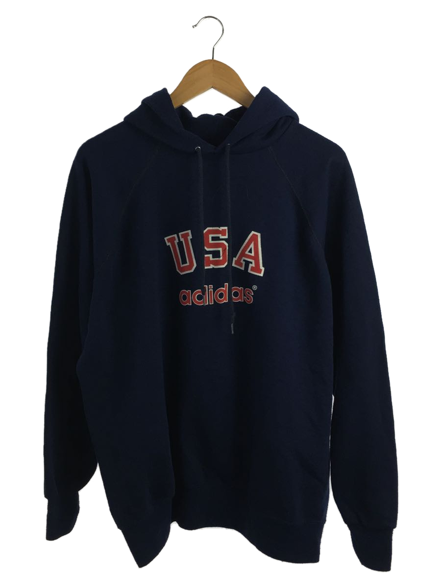 adidas◆パーカー/XL/コットン/NVY/USA製