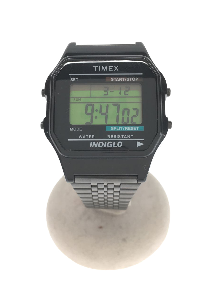 TIMEX◆クォーツ腕時計/デジタル/ステンレス/BLK/TW2V22500