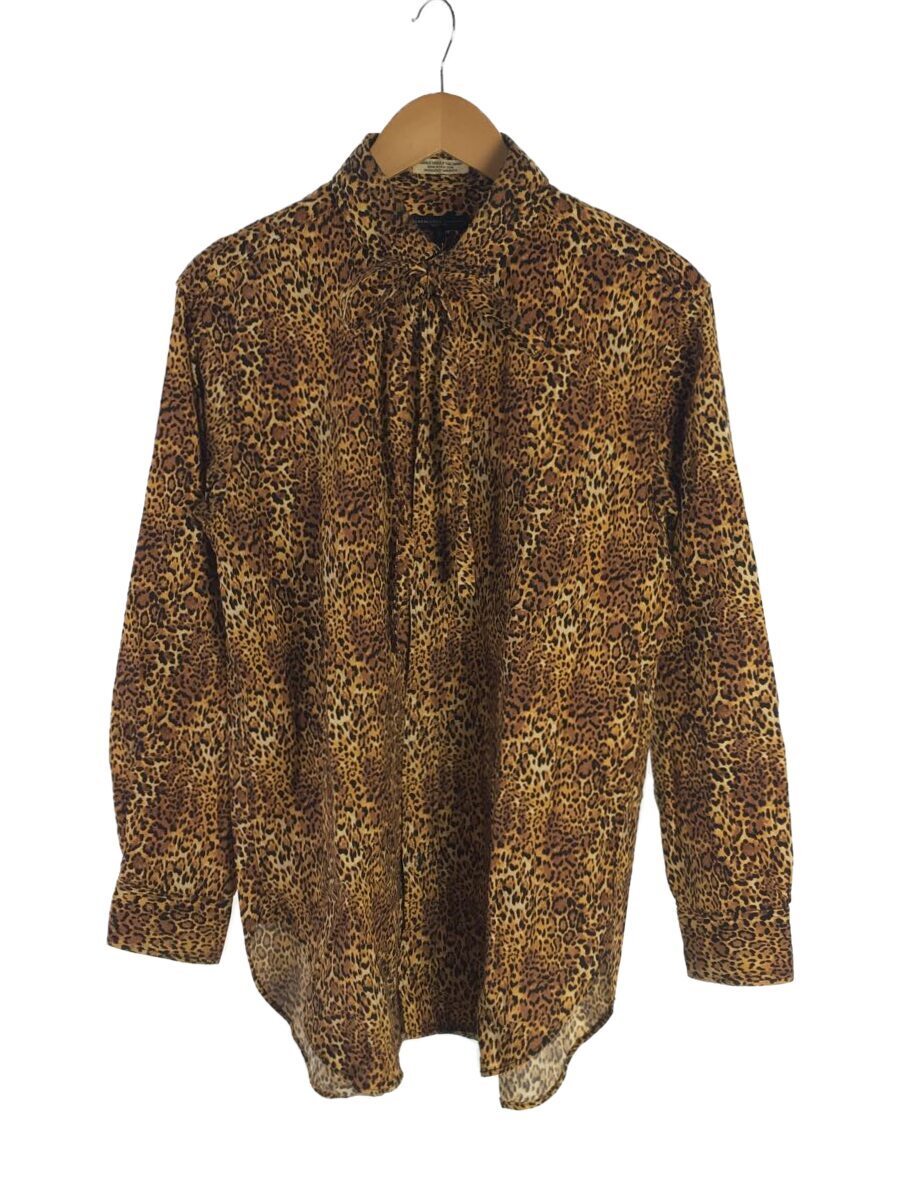 Engineered Garments◆Rounded Collar Shirt-Leopard Print/ラウンドカラーシャツ/S/レオパード/茶_画像1