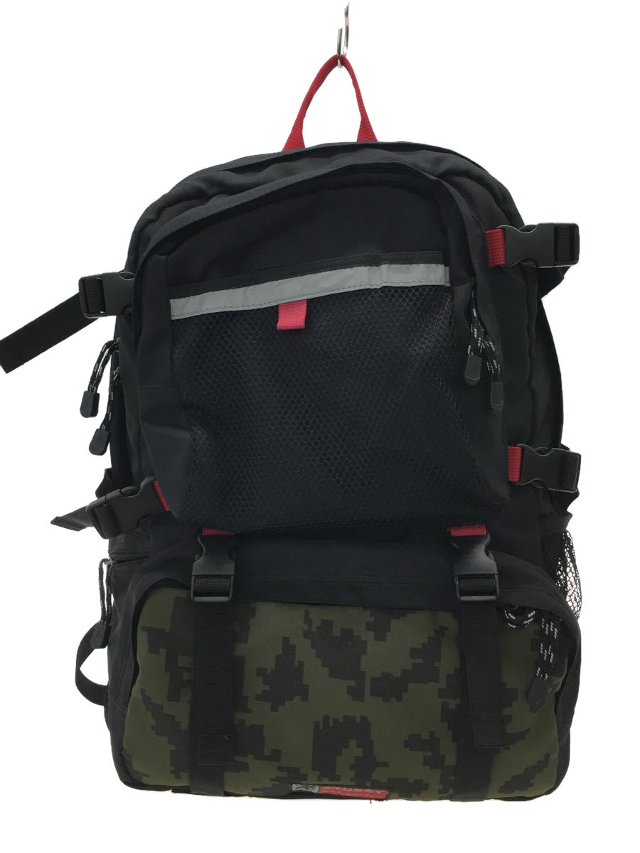 STUSSY◇90s/OLD STUSSY/リュック/ナイロン/BLK/カモフラ-