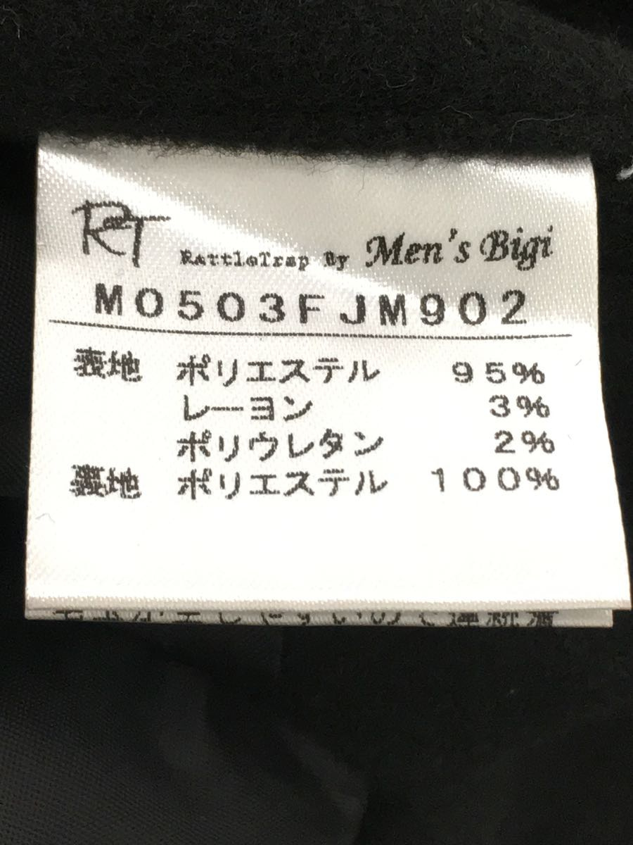 MEN’S BIGI◆20AW/メルトンコート/M/ポリエステル/ブラック/M0503FJM902/タグ付_画像4