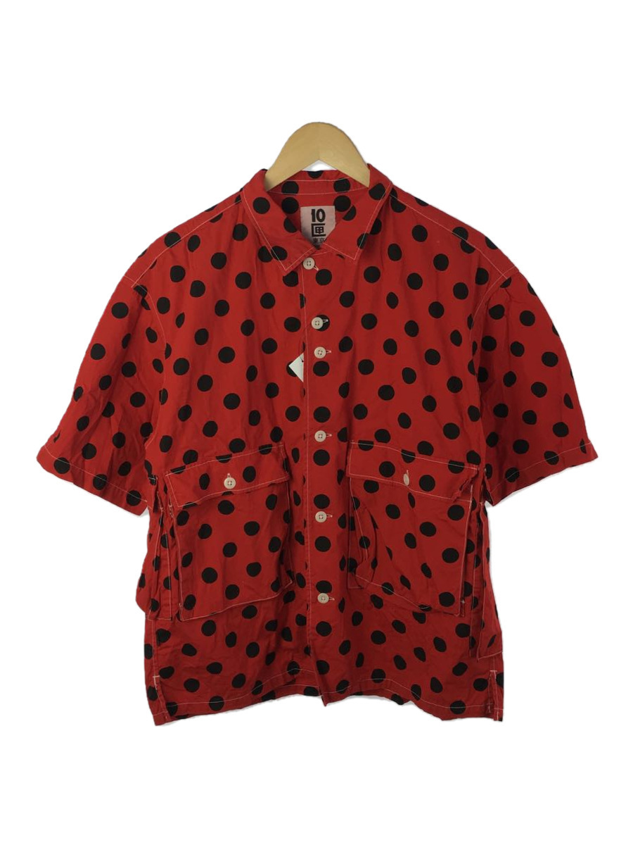 TENBOX◆DRUG DEALER SHIRT/半袖シャツ/-/コットン/RED/ドット_画像1