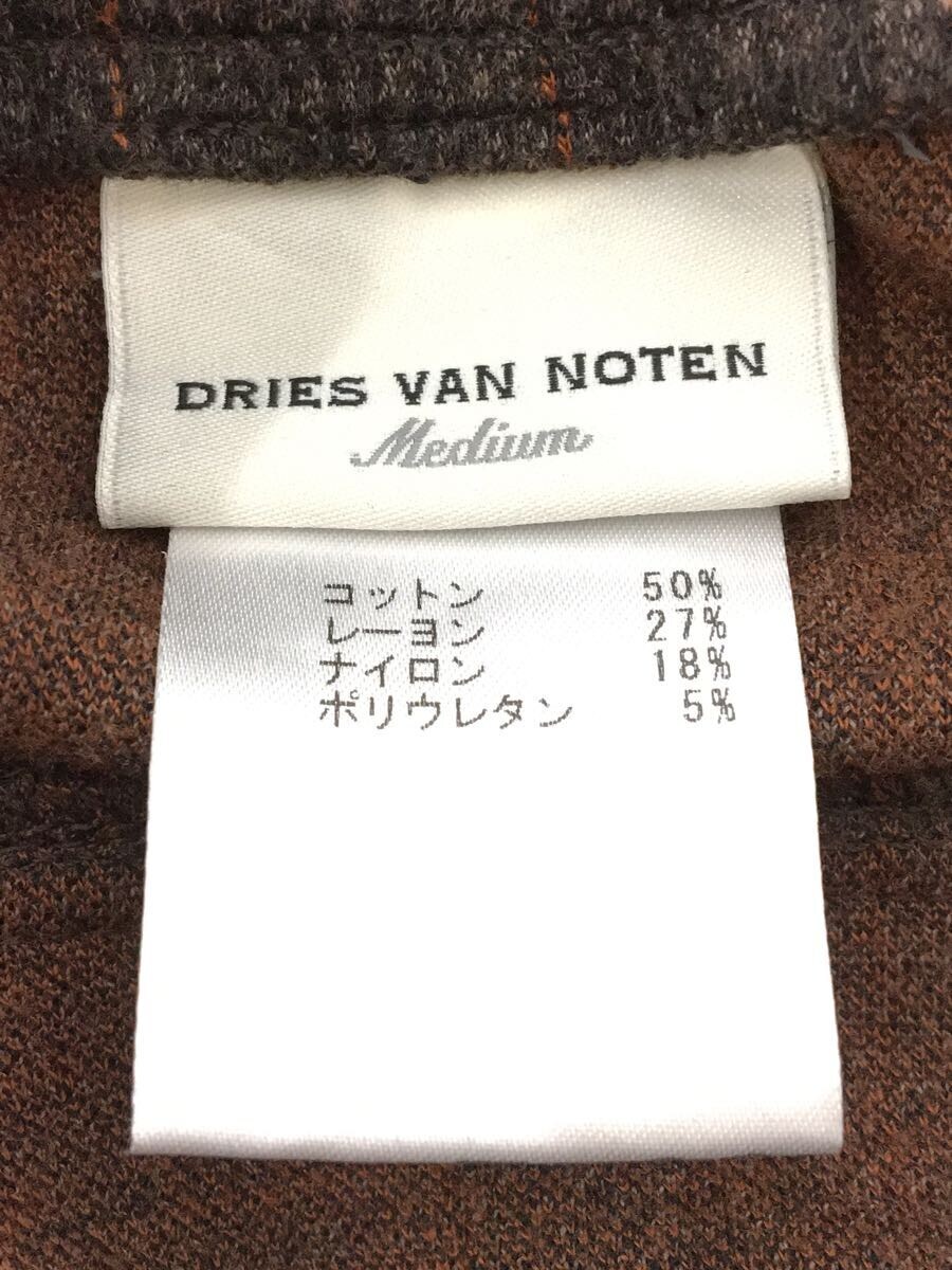 DRIES VAN NOTEN◆Track pants/トラックパンツ/M/コットン/ブラウン/チェック/73-04-04-04044_画像4