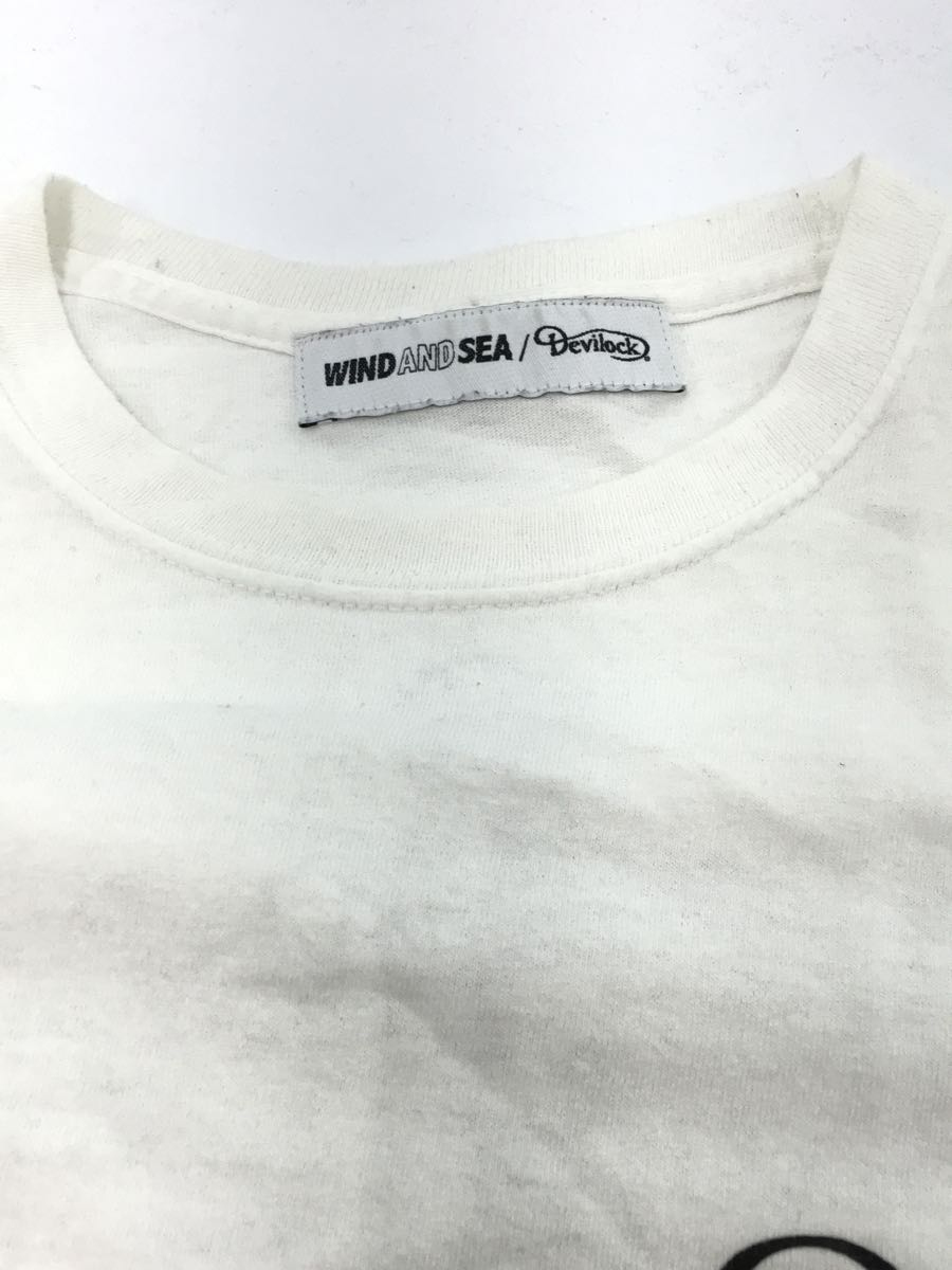 WIND AND SEA◆長袖Tシャツ/-/コットン/WHT/無地_画像7