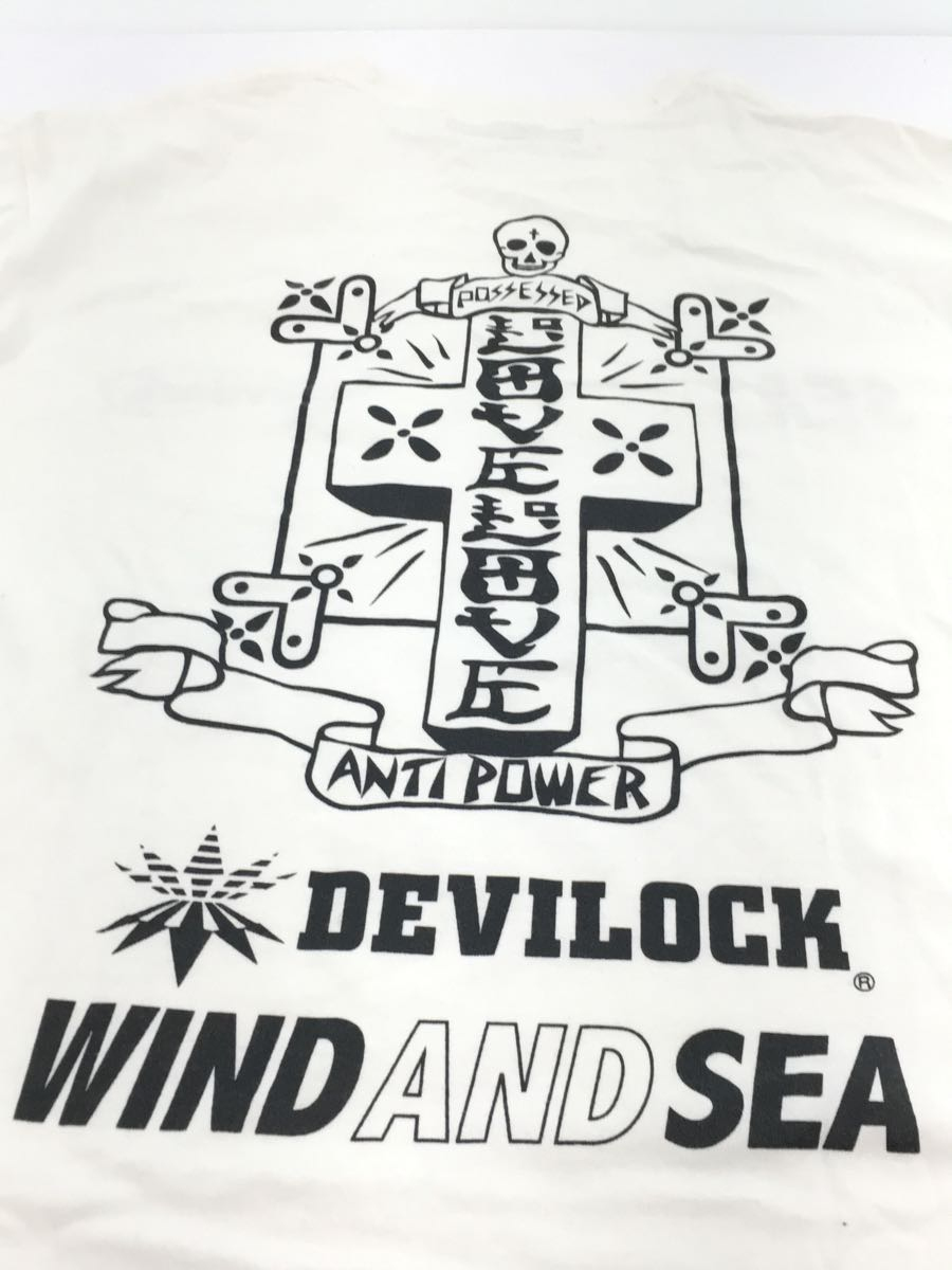 WIND AND SEA◆長袖Tシャツ/-/コットン/WHT/無地_画像8