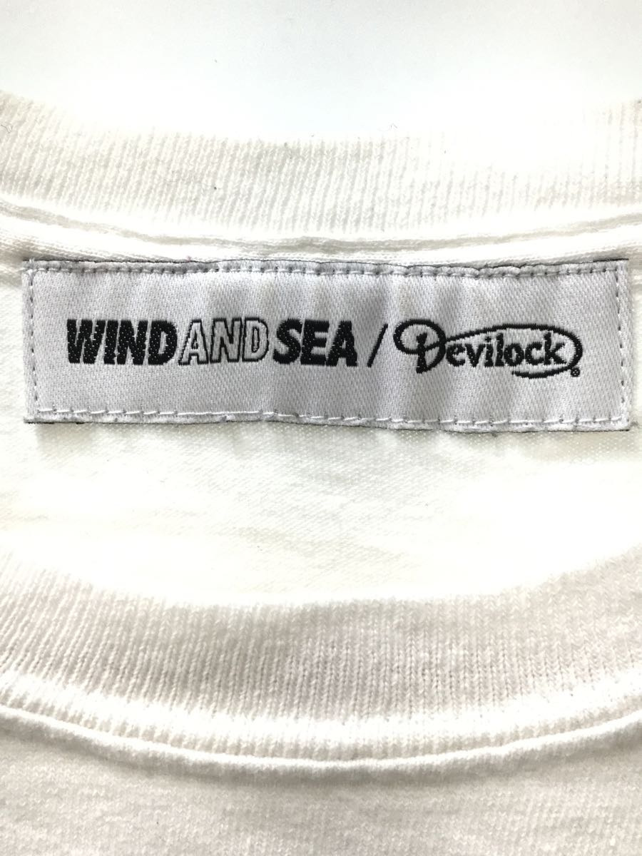 WIND AND SEA◆長袖Tシャツ/-/コットン/WHT/無地_画像3