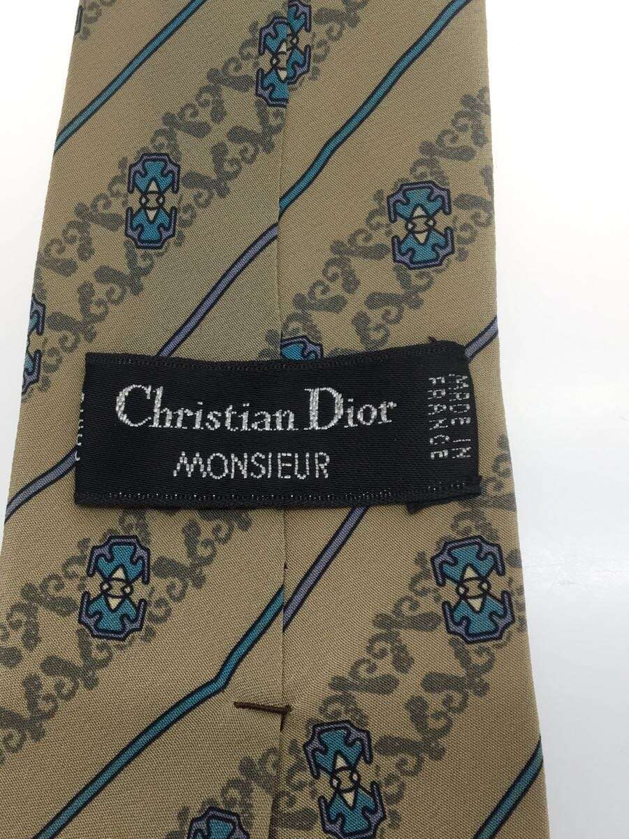 Christian Dior◆ネクタイ/シルク/BEG/総柄/メンズ_画像3