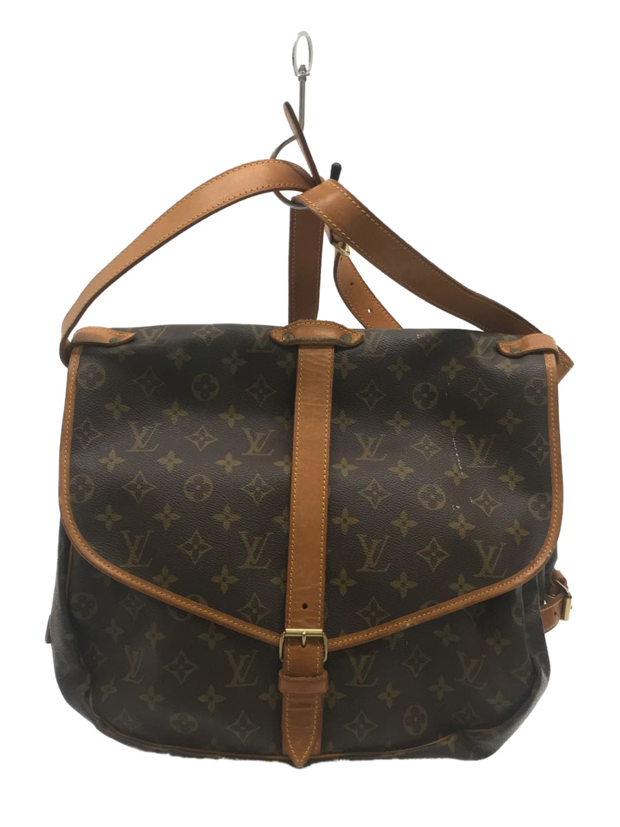 LOUIS VUITTON◆LOUIS VUITTON/ショルダーバッグ/ソミュール35_モノグラム_BRW/PVC/BRW/M42254_画像1