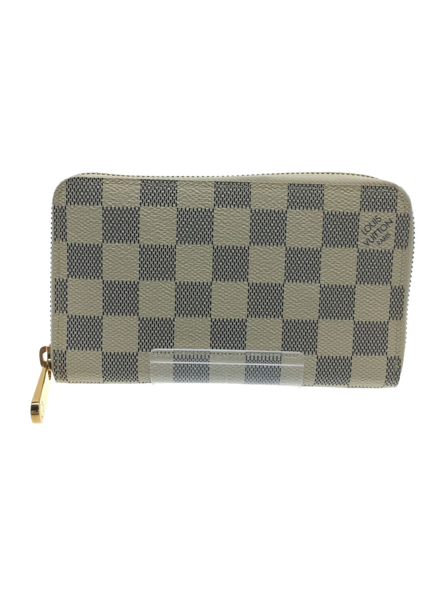 LOUIS VUITTON◆ダミエ アズール ラウンド財布/レザー/CRM/総柄/レディース